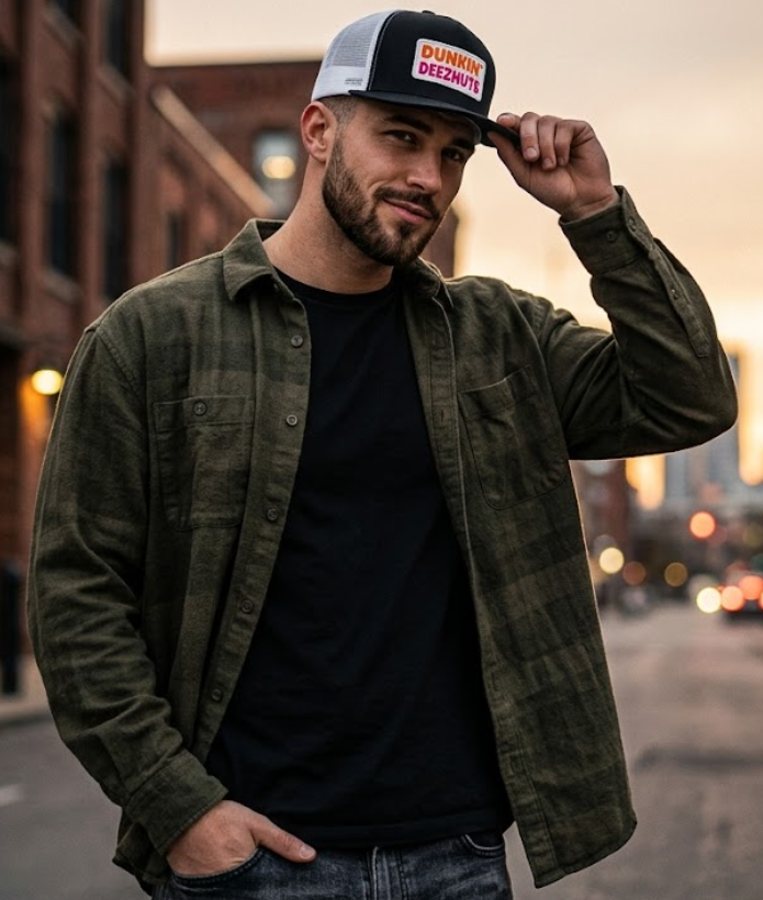 Flat snapback cap